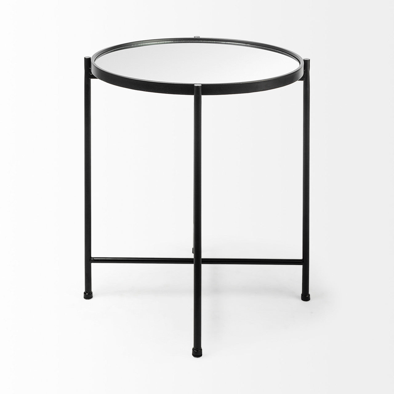 Samantha (Small) Black Mirror Top  Accent Table