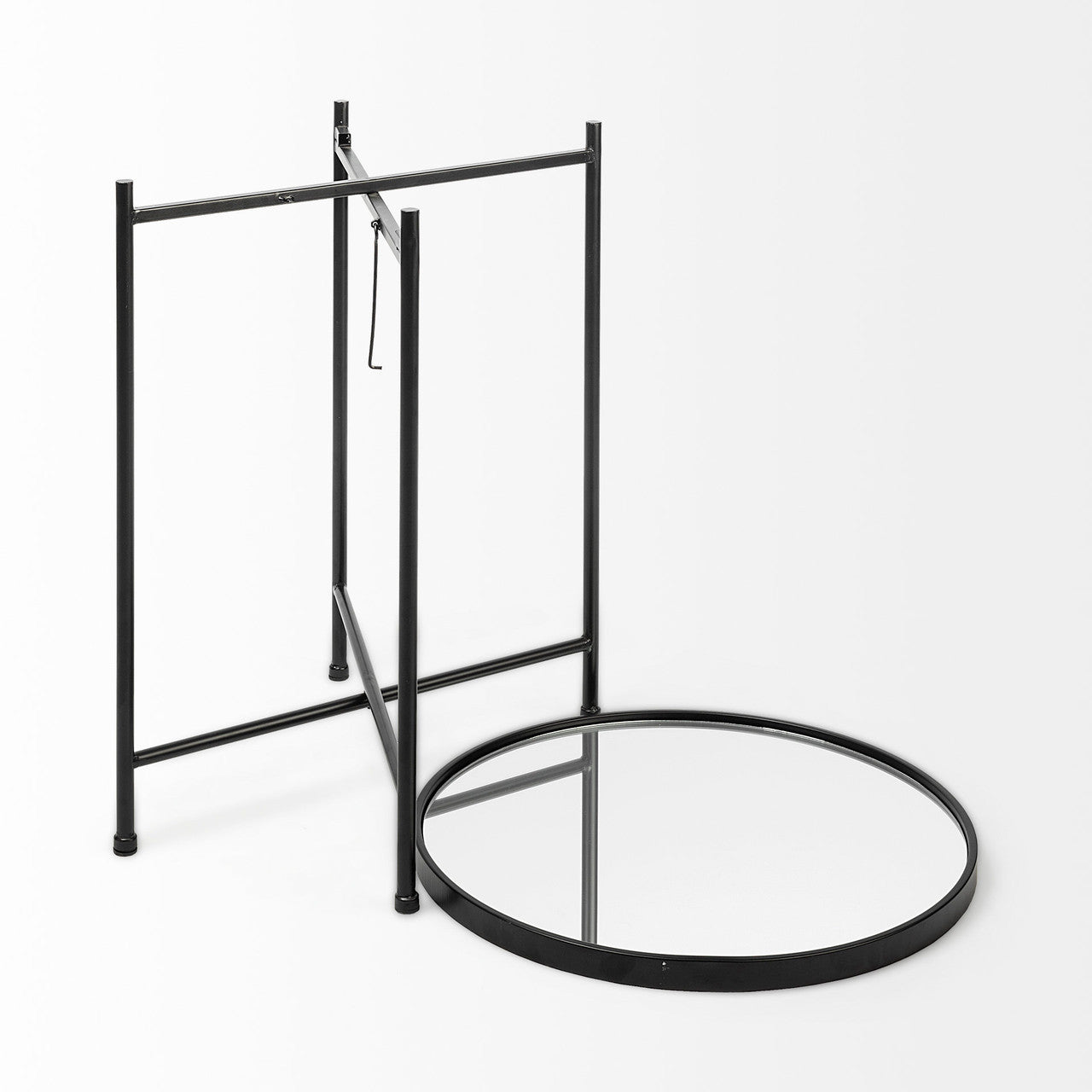 Samantha (Small) Black Mirror Top  Accent Table