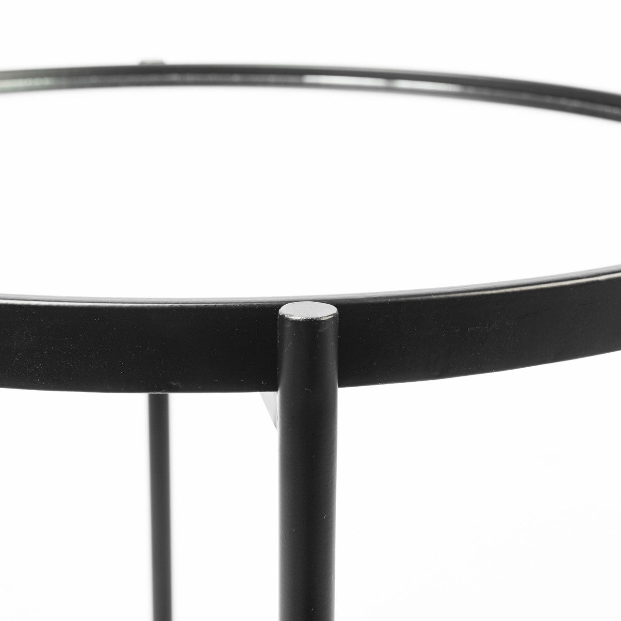 Samantha (Small) Black Mirror Top  Accent Table