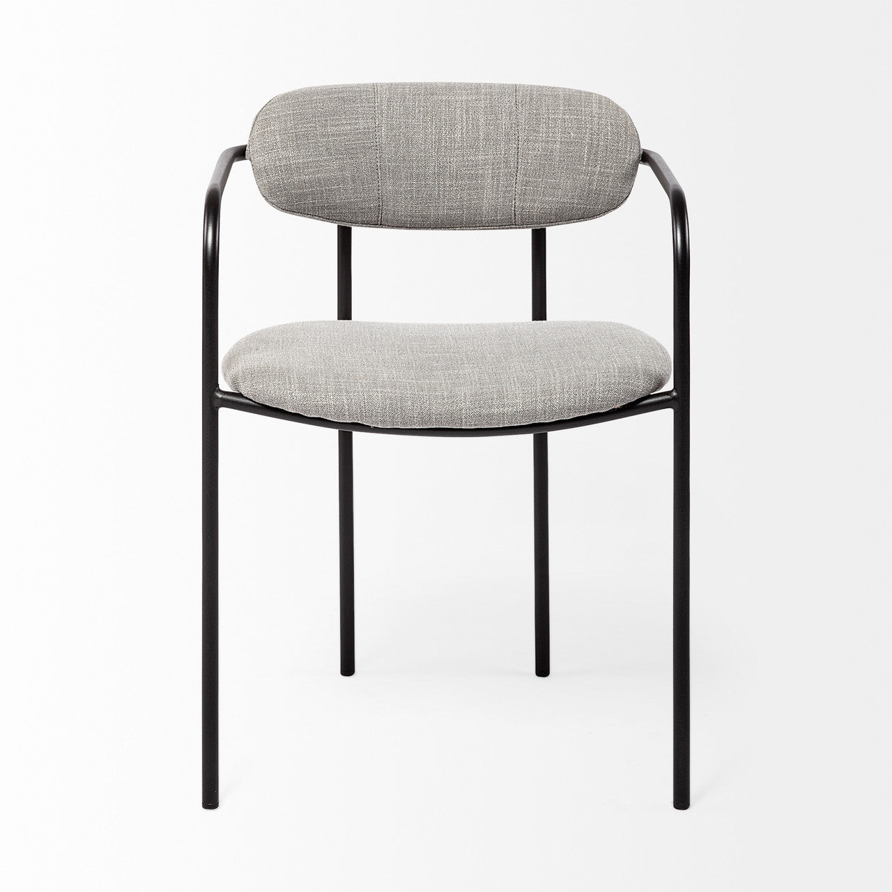Parker Gray Fabric Seat Black Metal Dining Chair