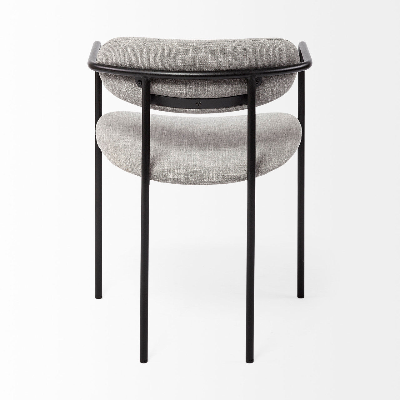 Parker Gray Fabric Seat Black Metal Dining Chair