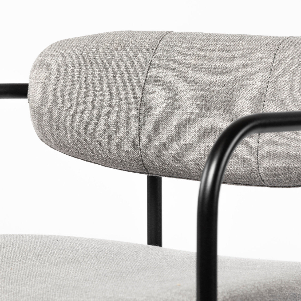 Parker Gray Fabric Seat Black Metal Dining Chair