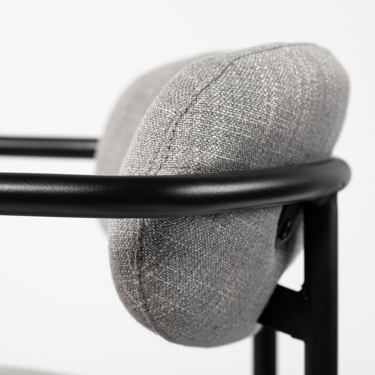 Parker Gray Fabric Seat Black Metal Dining Chair