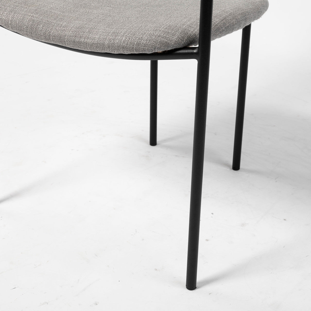 Parker Gray Fabric Seat Black Metal Dining Chair