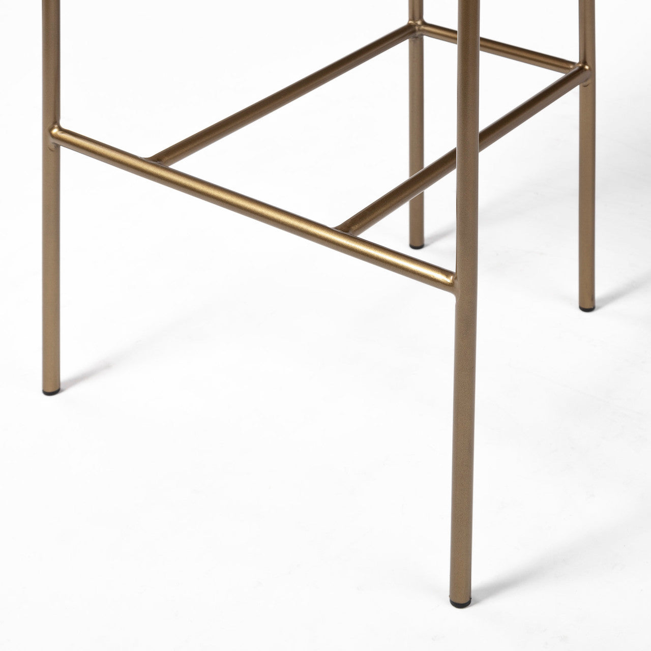 Parker Brown Faux Leather Seat Gold Metal Bar Stool