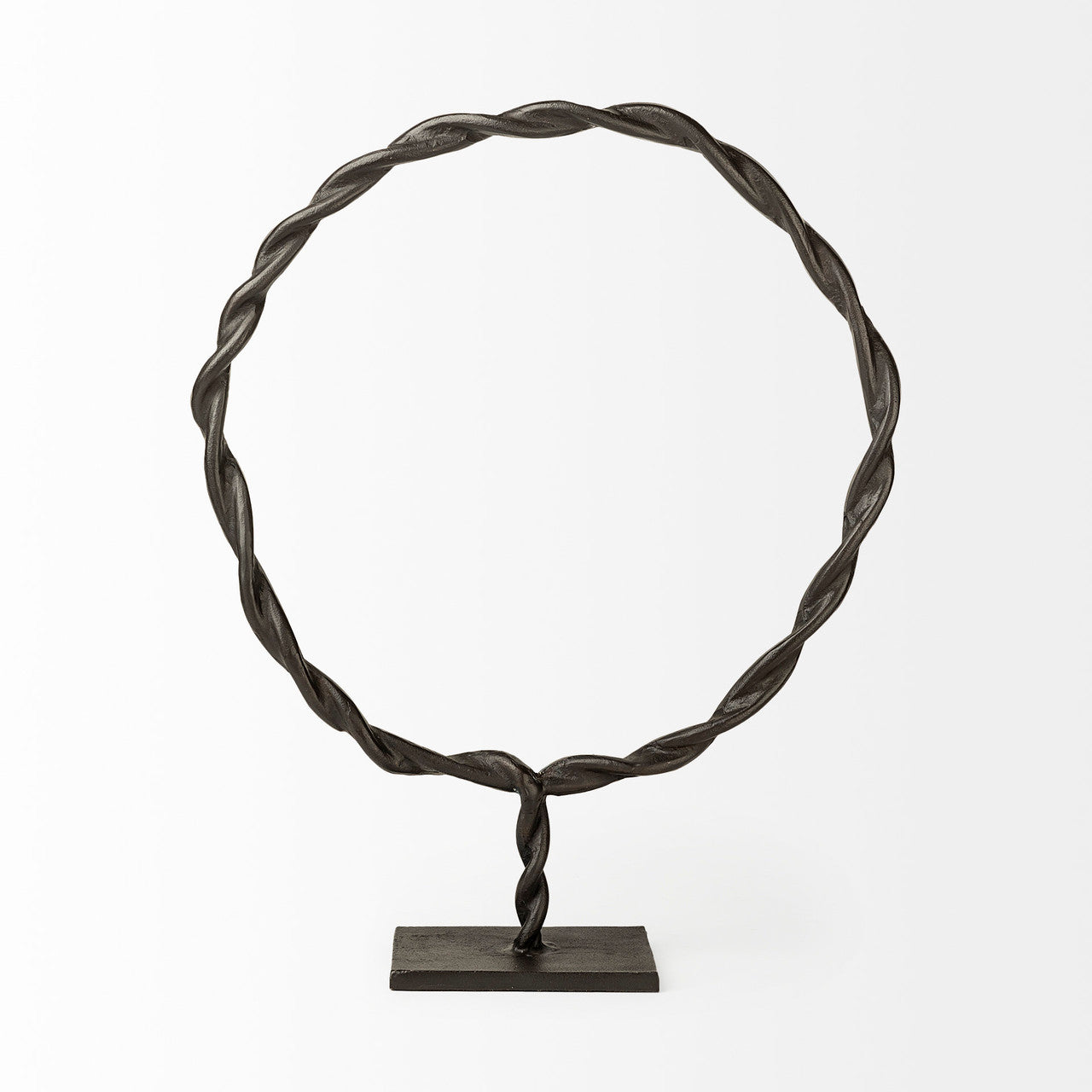 Rizwan (Large) Black Aluminum Braided Circular Object