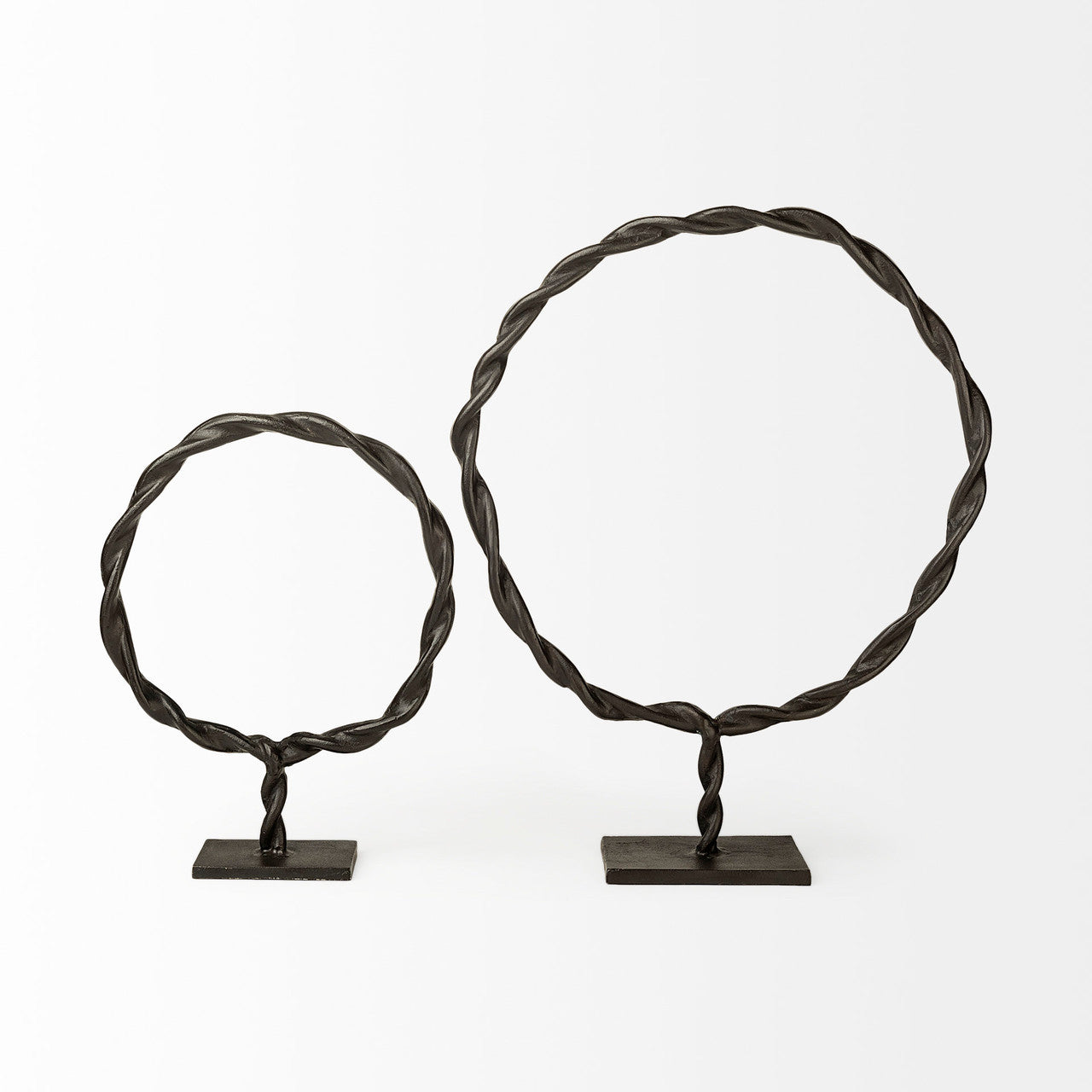 Rizwan (Large) Black Aluminum Braided Circular Object