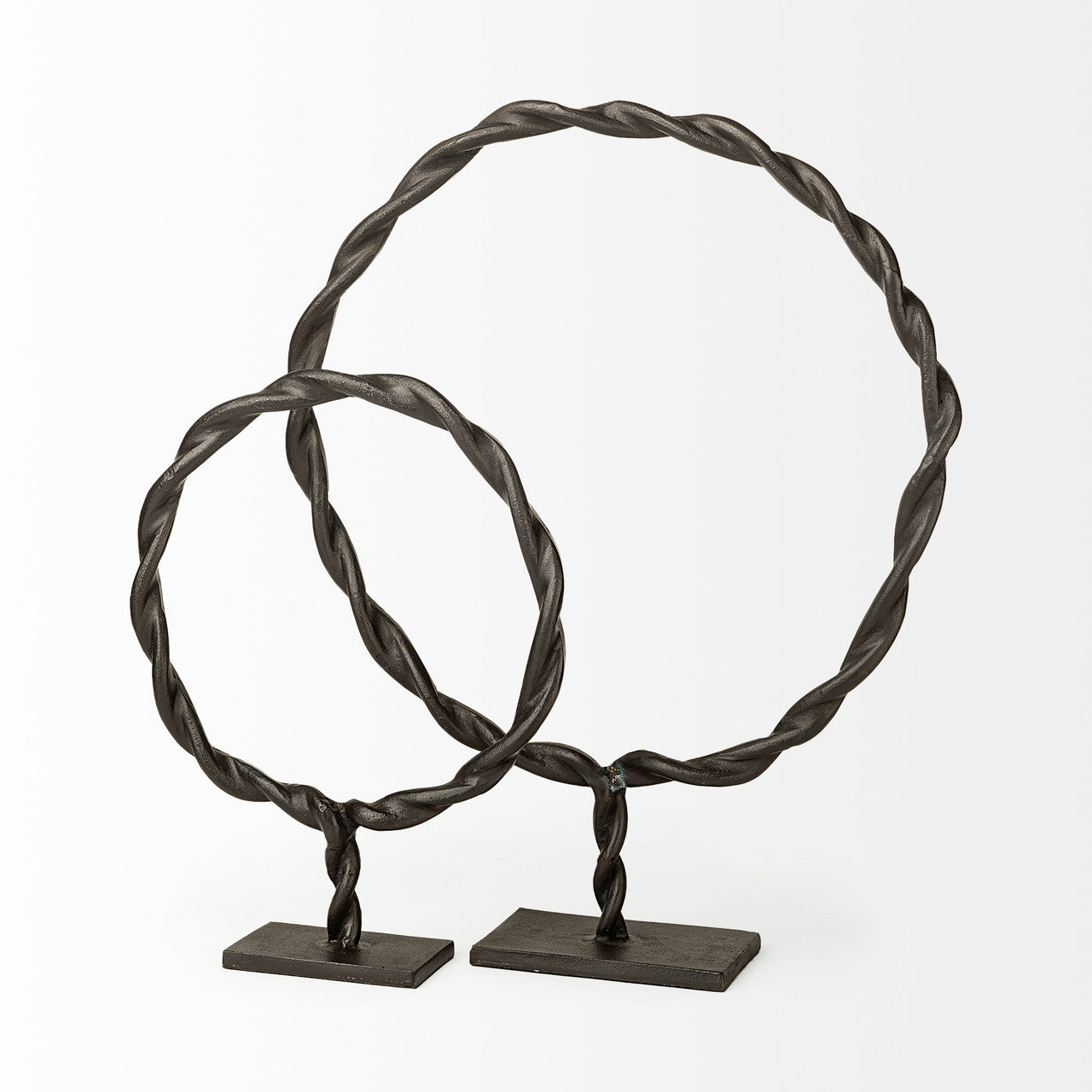 Rizwan (Large) Black Aluminum Braided Circular Object