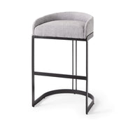 Hollyfield II Gray Fabric Seat W/ Gray Metal Base Bar Stool