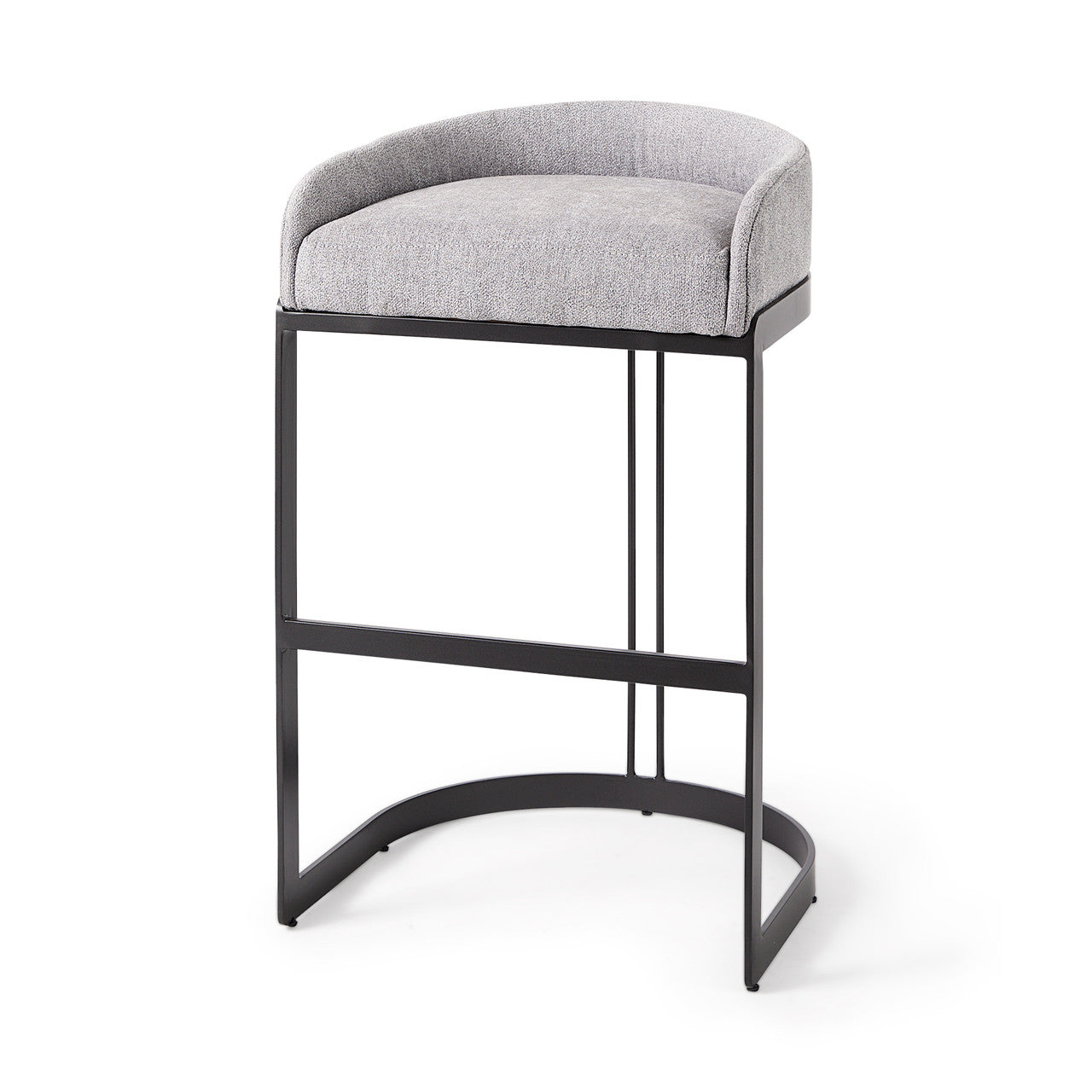 Hollyfield II Gray Fabric Seat W/ Gray Metal Base Bar Stool