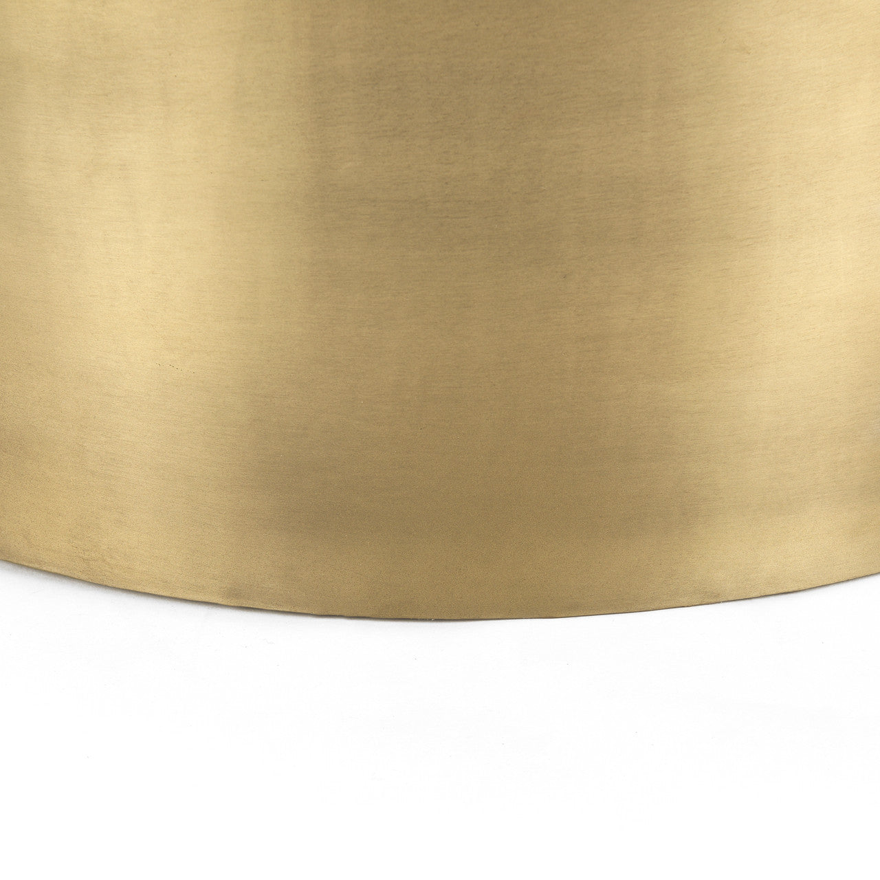 Eclipse Antique Brass Metal Drum Base w/ Dark Brown Wood Top Nested Coffee Table