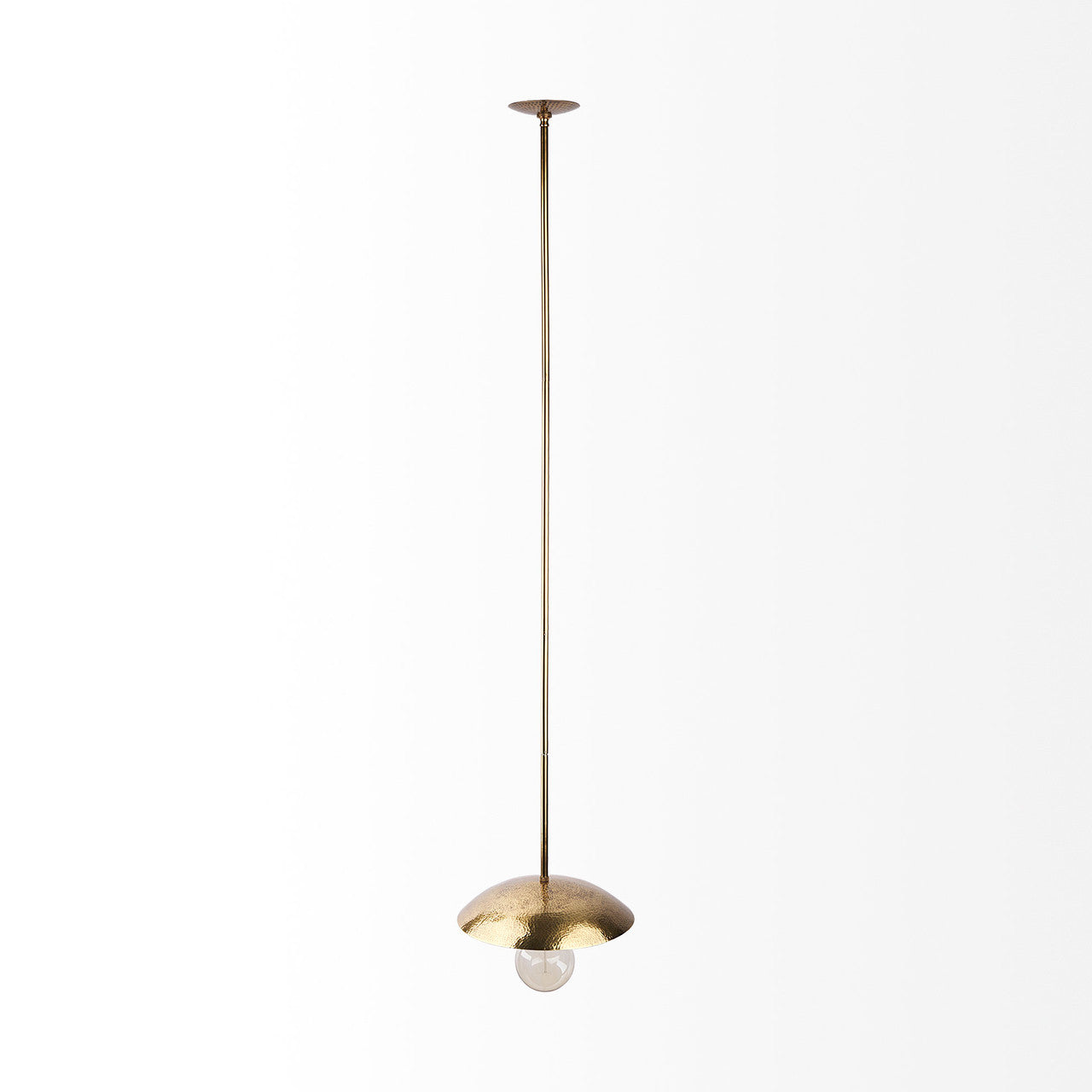 Garnet 13L x 13W Gold Hammered Metal Pendant Light