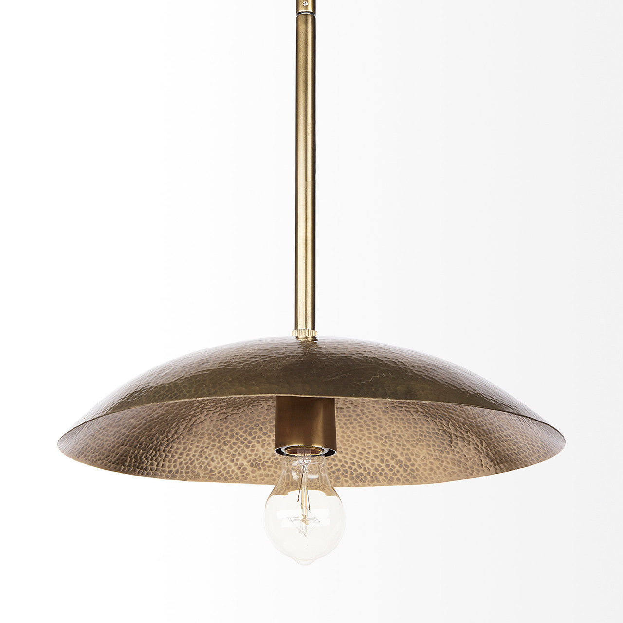 Garnet 13L x 13W Gold Hammered Metal Pendant Light
