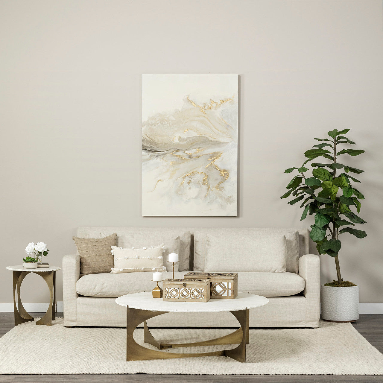 Denly II 92.5 X 38.25 X 34.5  Beige Slipcover Three Seater Sofa