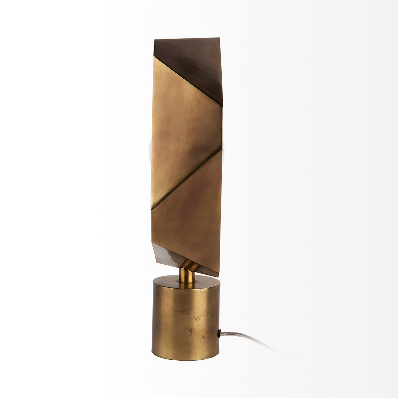Shamir 15L x 15W Gold Geometric Metal Table Lamp