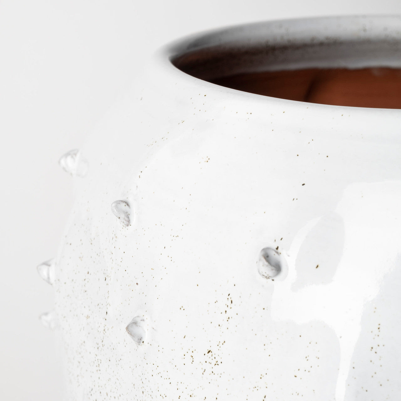 Julian Large Glossy White Ceramic Spoked Vase