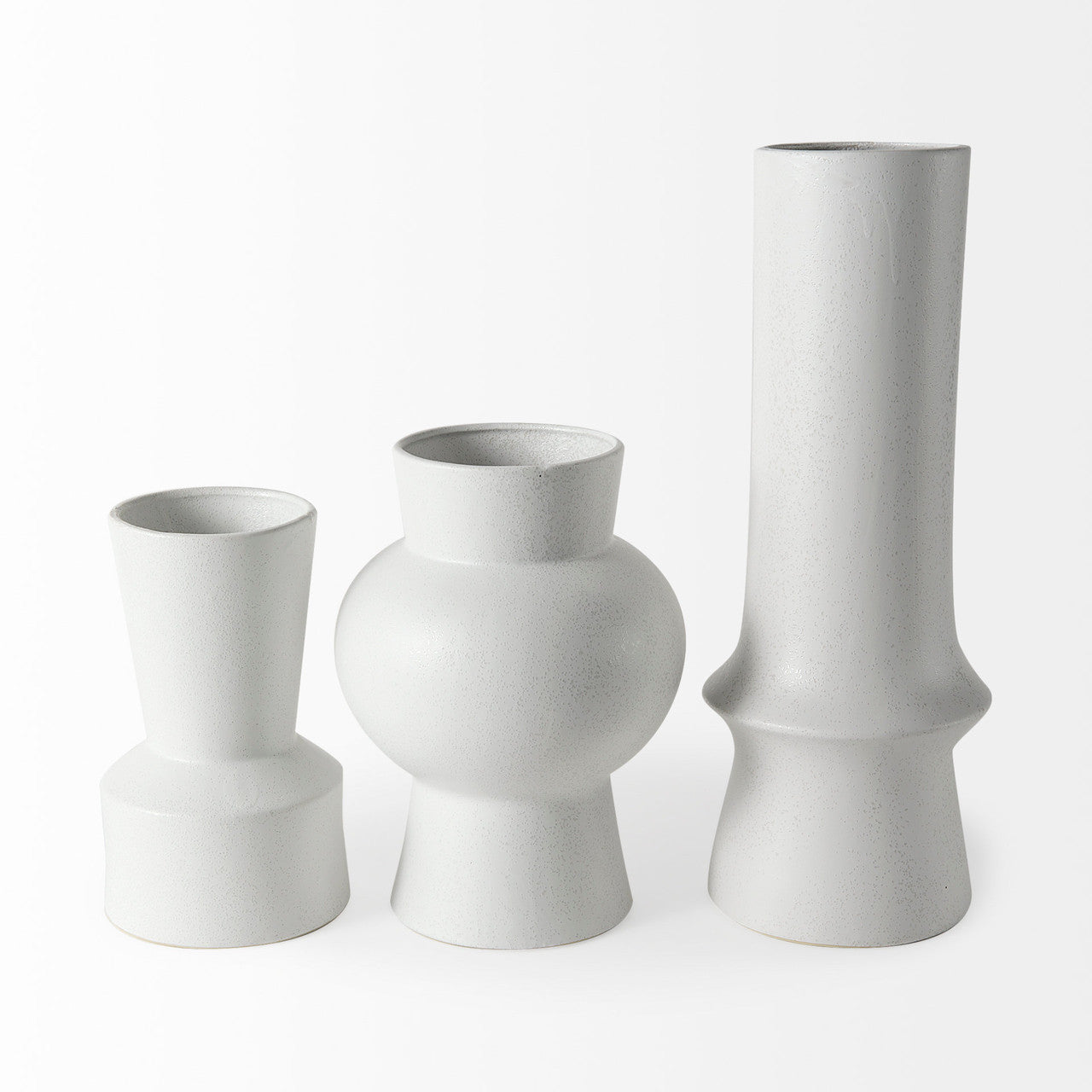 Laforge 17.3H White Ceramic Vase