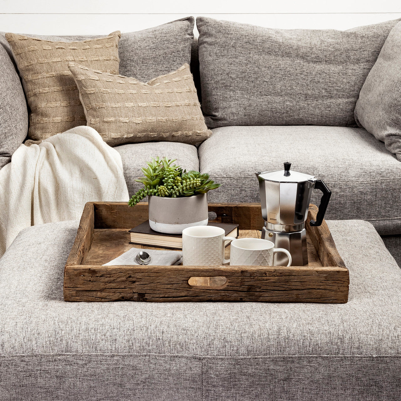 Carson (Small) 24L x 24W Brown Reclaimed Wood Tray