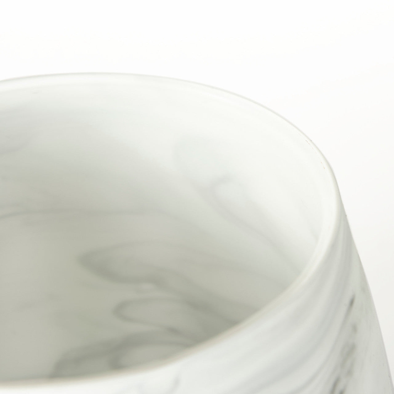 Volta I Short Gray Cream Glass Abstract Pattern Vase