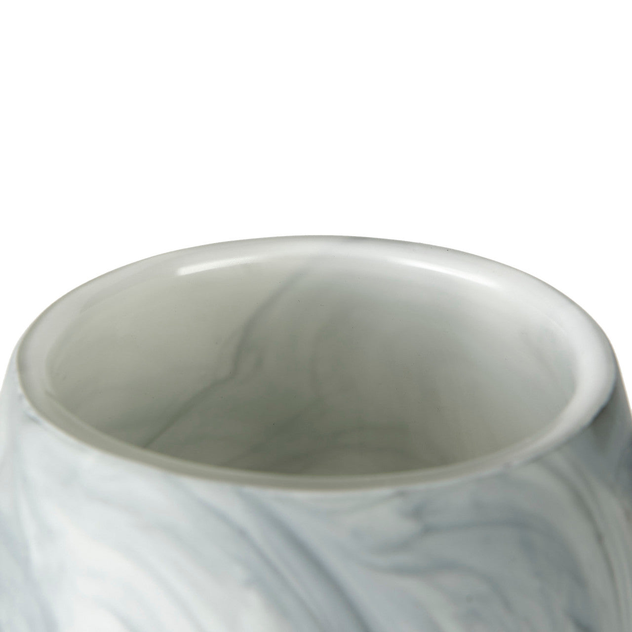 Volta II Tall White Gray Abstract Pattern Glass Vase