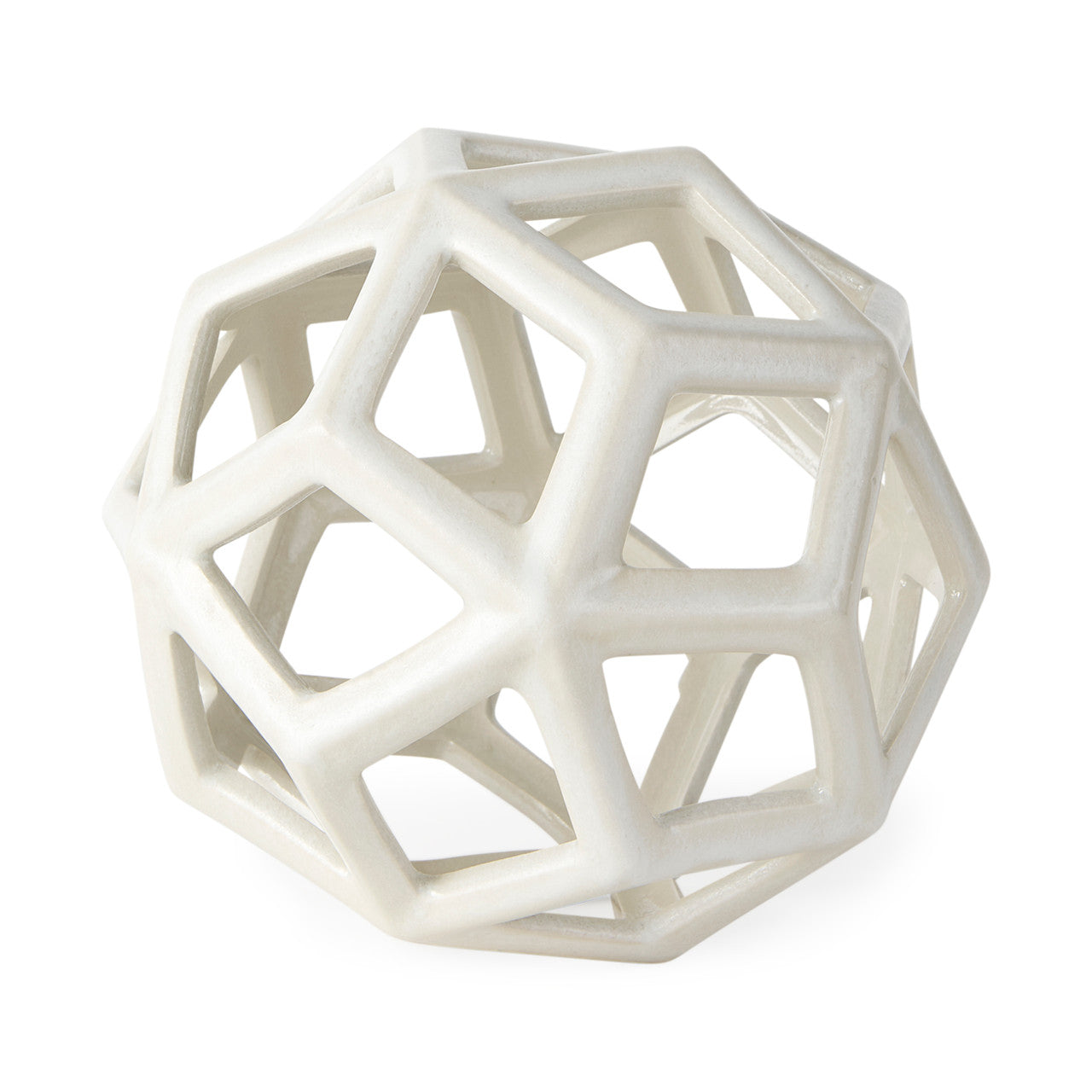 Geom 7.1L x 7.1W x 7.1H White Ceramic Geometric  Object