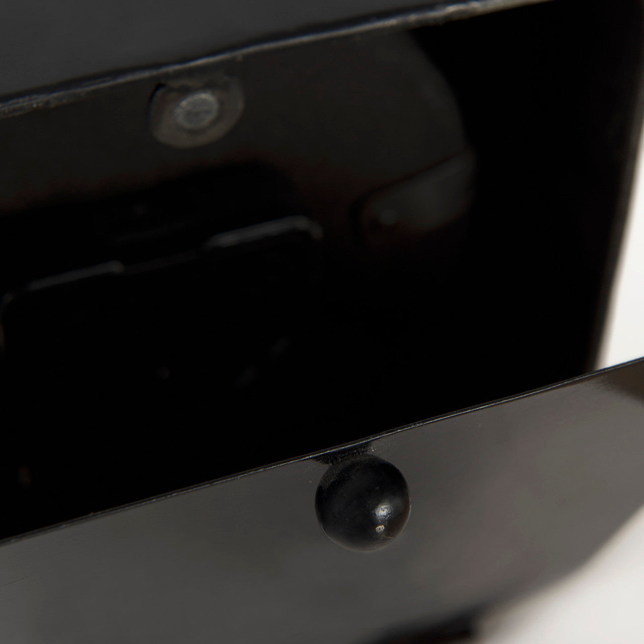 Karl 6.0L x 3.0W x 6.8H Rustic Black Iron Rounded Square Table Clock