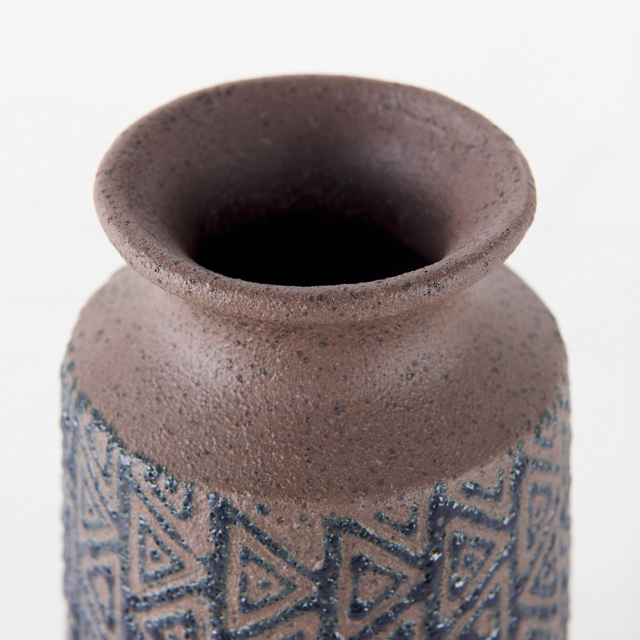 Sefina II Medium Brown/Black Patterned Ceramic Vase