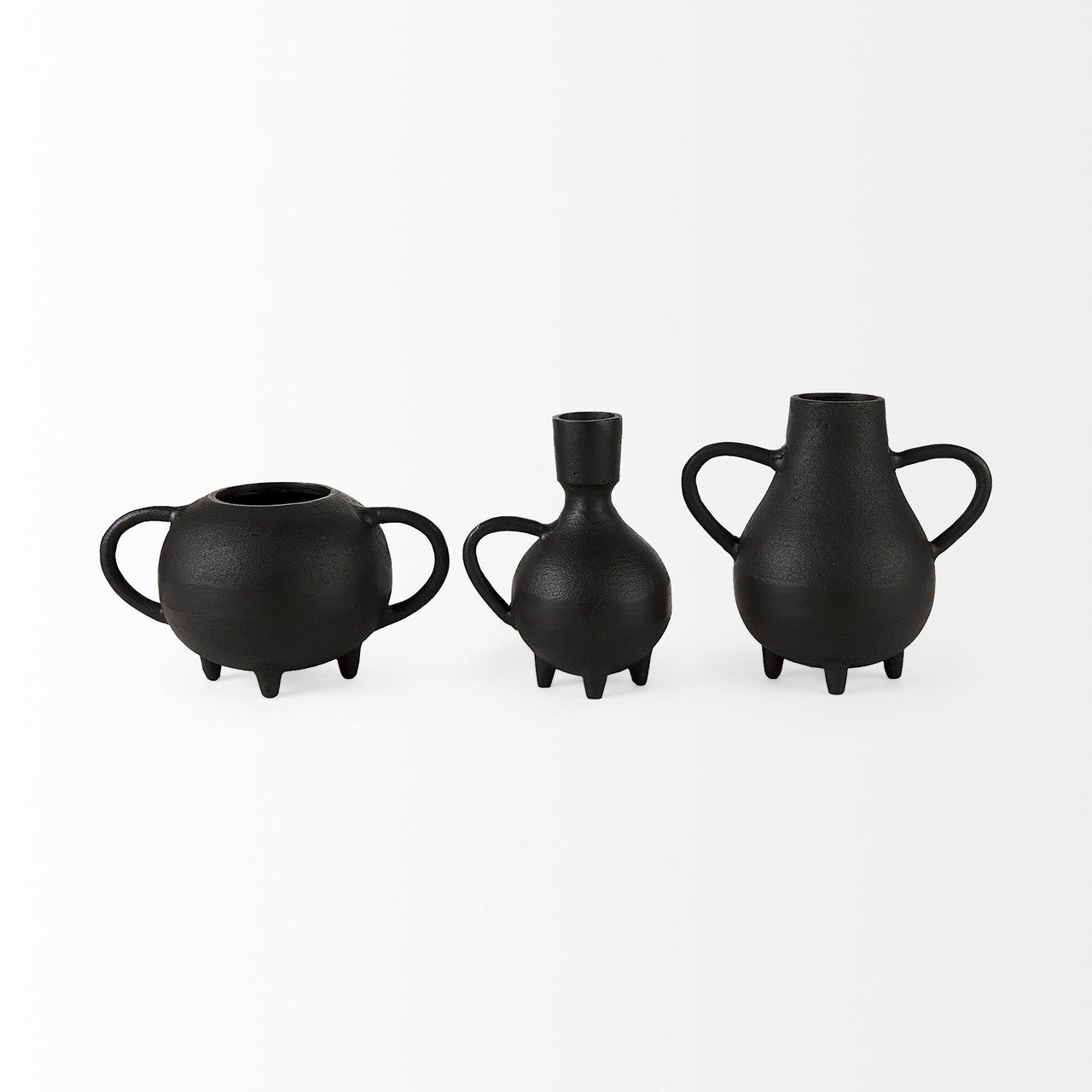 Cyrus Black Spherical Vase Decorative Object