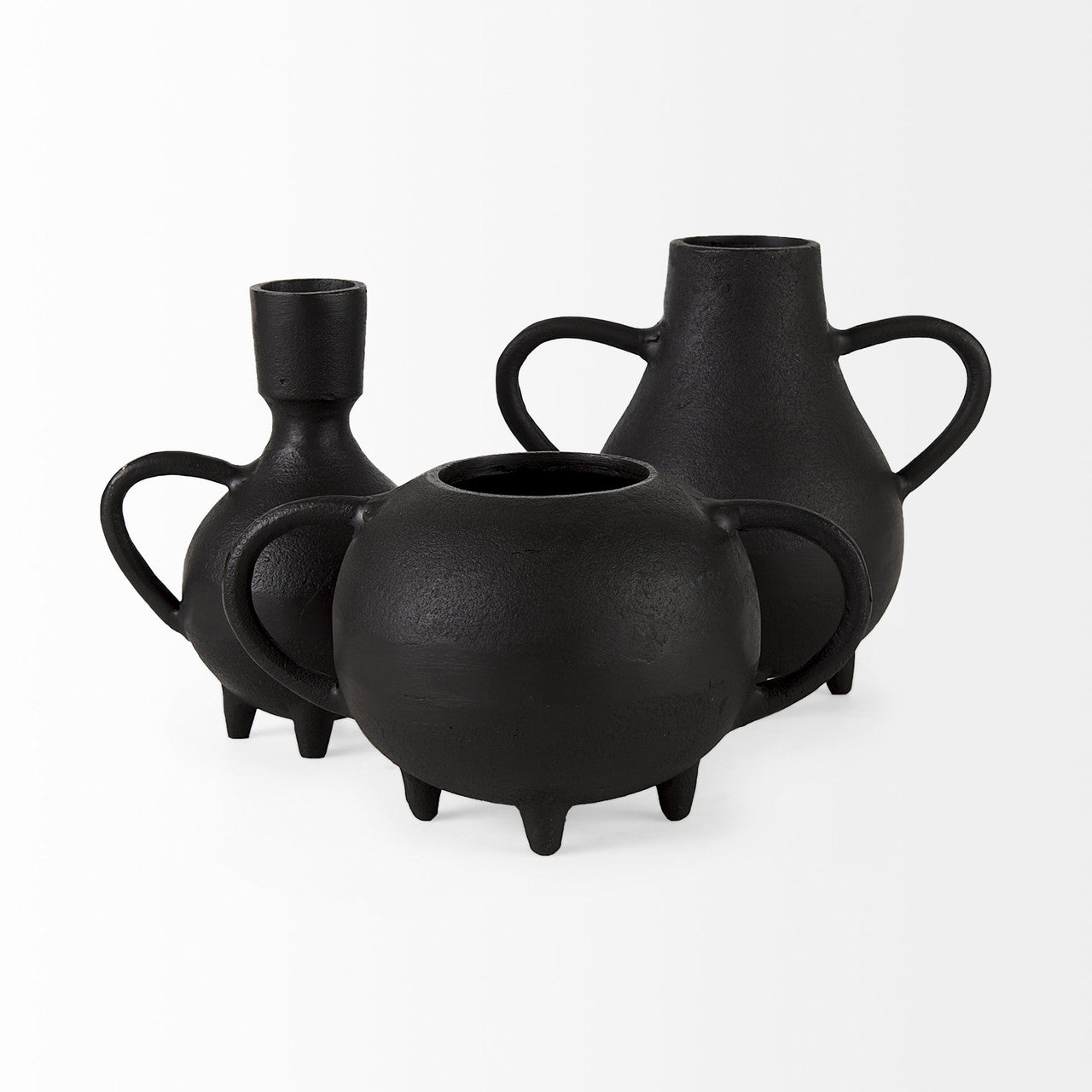 Cyrus Black Two handled Vase Decorative Object