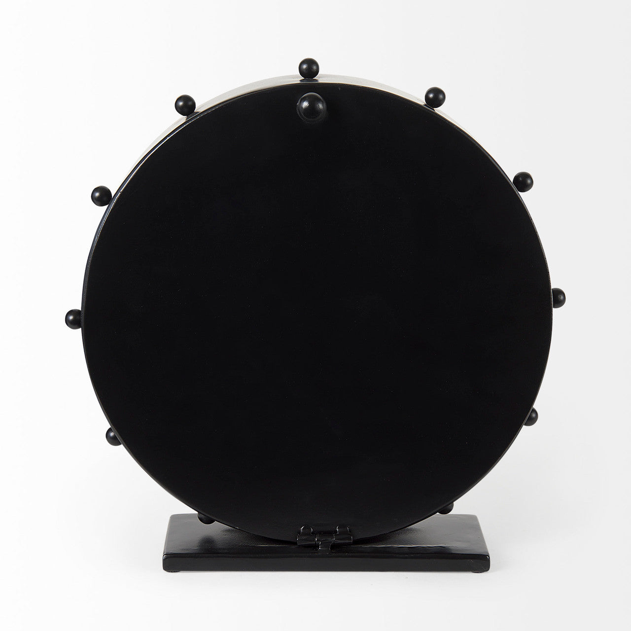 Marian 11.0L x 3.1W x 11.0H Black Studded Round Table Clock