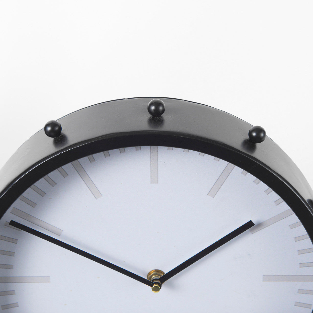 Marian 11.0L x 3.1W x 11.0H Black Studded Round Table Clock