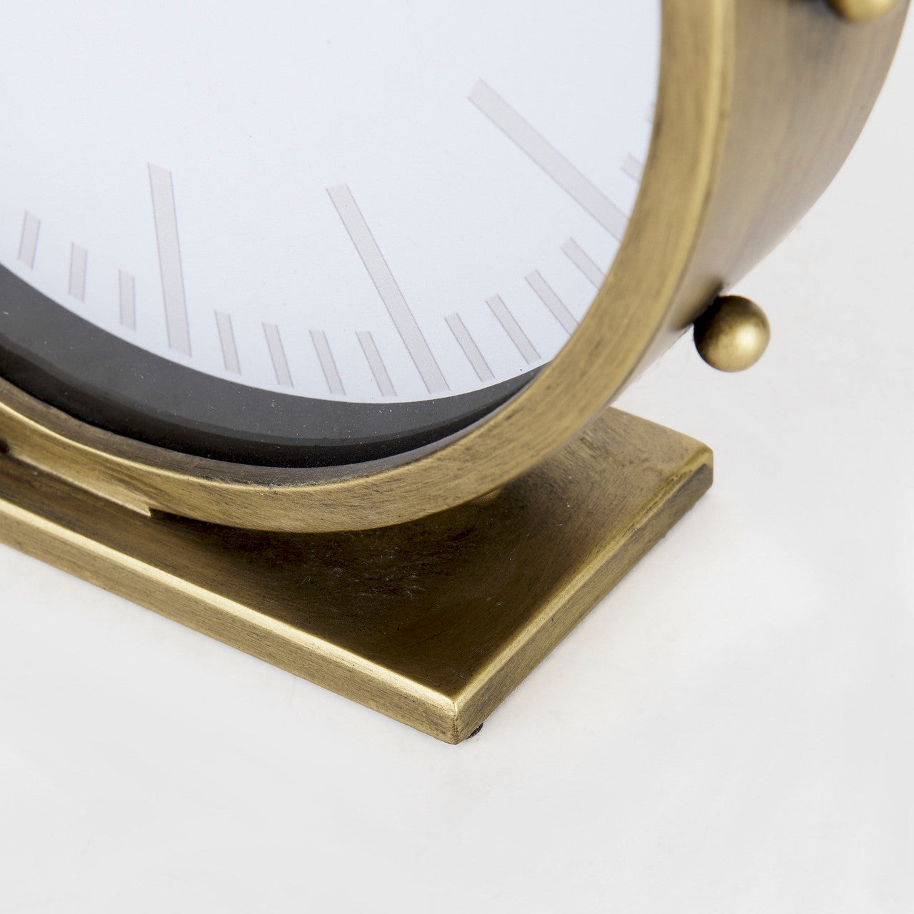 Marian 11.0L x 3.1W x 11.0H Gold Metal W/Studs Round Table Clock