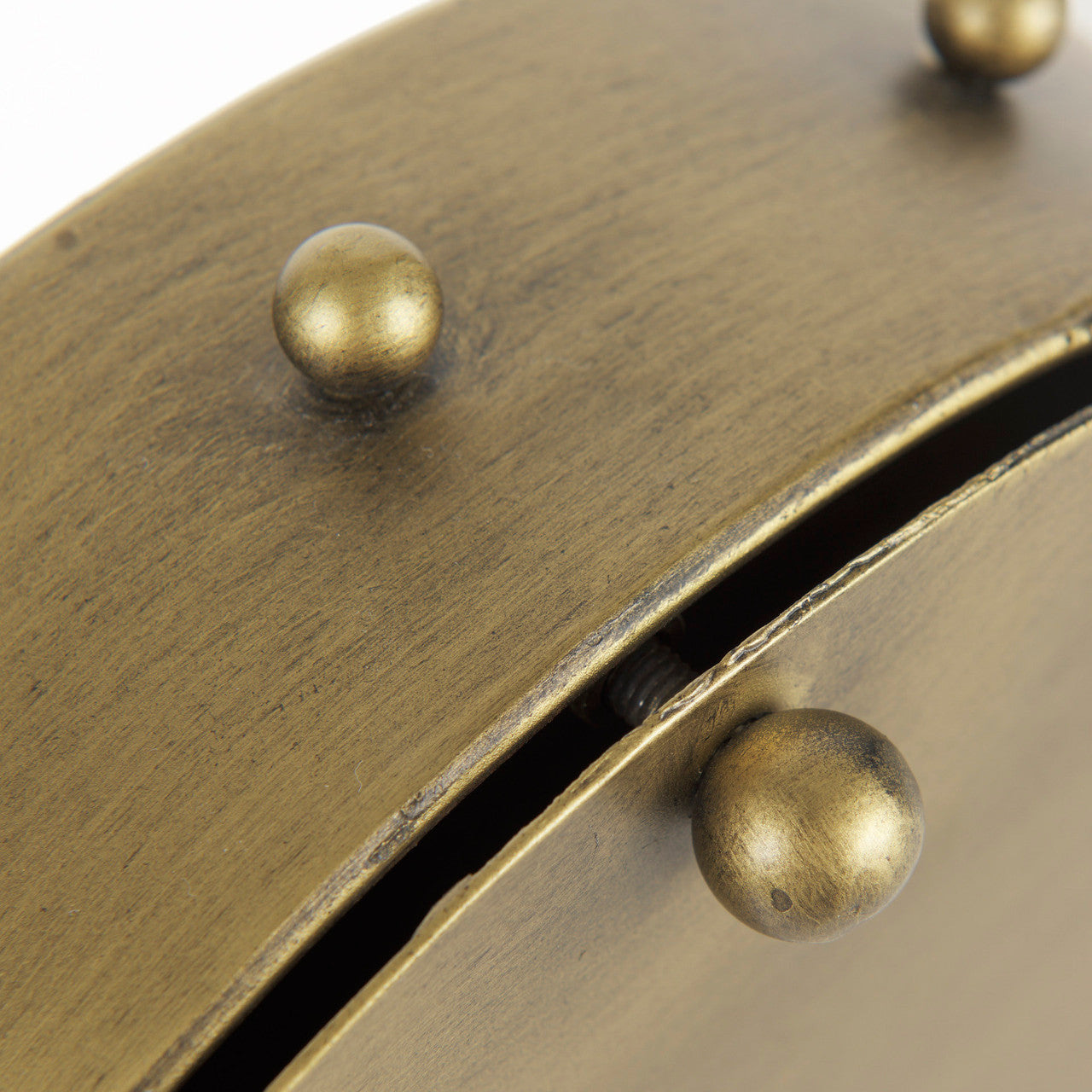 Marian 11.0L x 3.1W x 11.0H Gold Metal W/Studs Round Table Clock