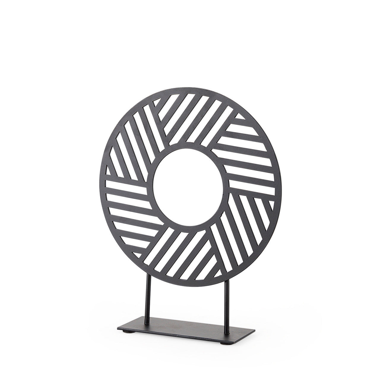 Micra 9.1L x 2.6W x 10.9H Matte Black Metal Decorative Object on a Stand
