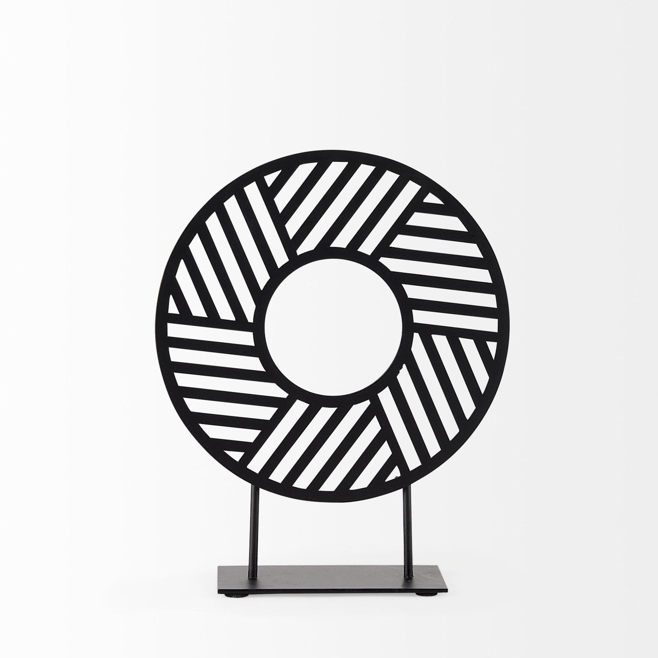 Micra 9.1L x 2.6W x 10.9H Matte Black Metal Decorative Object on a Stand