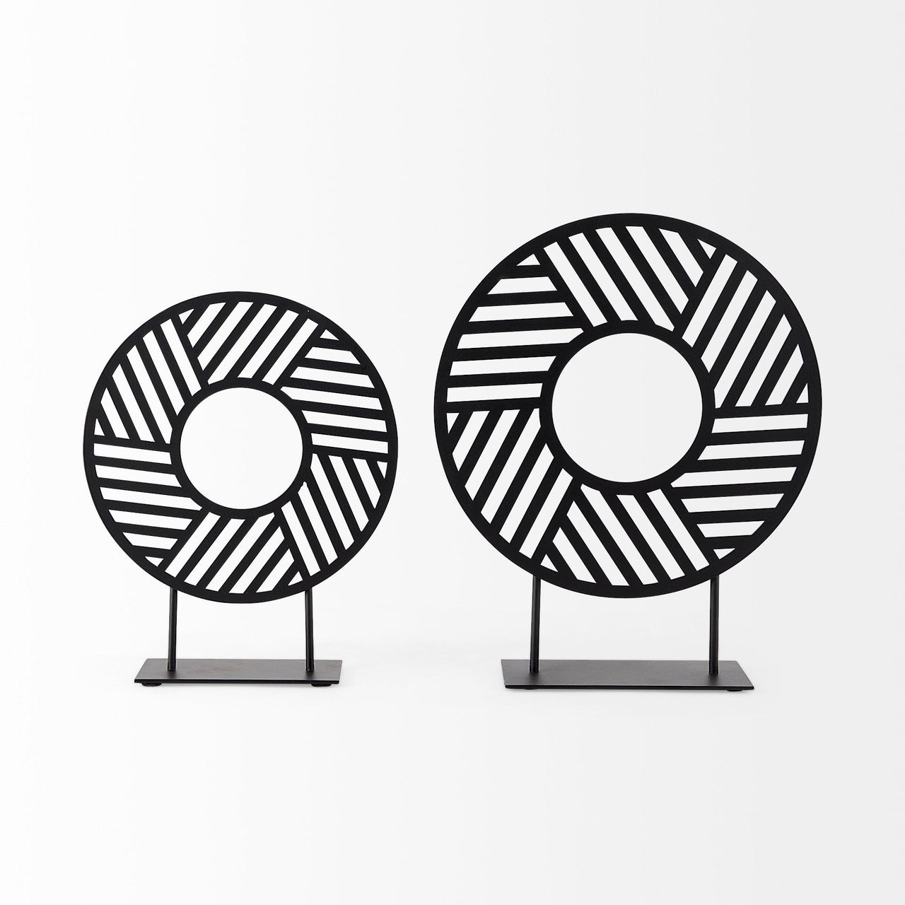 Micra 11.0L x 3.0W x 13.4H Matte Black Metal Decorative Object on a Stand