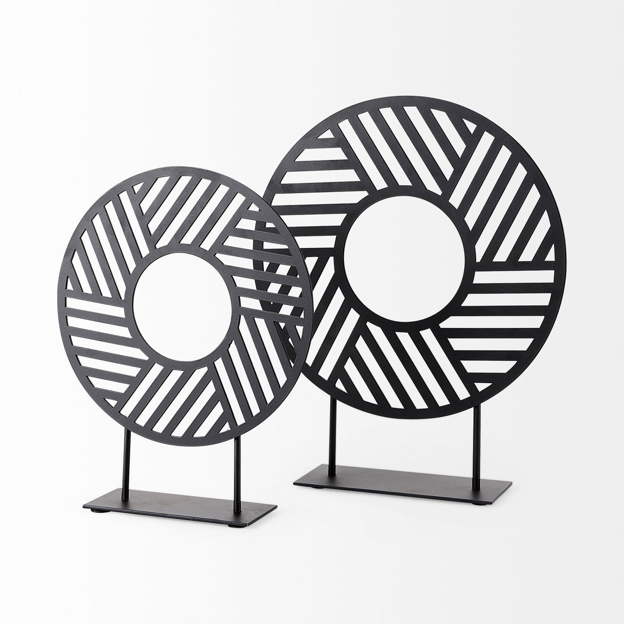 Micra 11.0L x 3.0W x 13.4H Matte Black Metal Decorative Object on a Stand