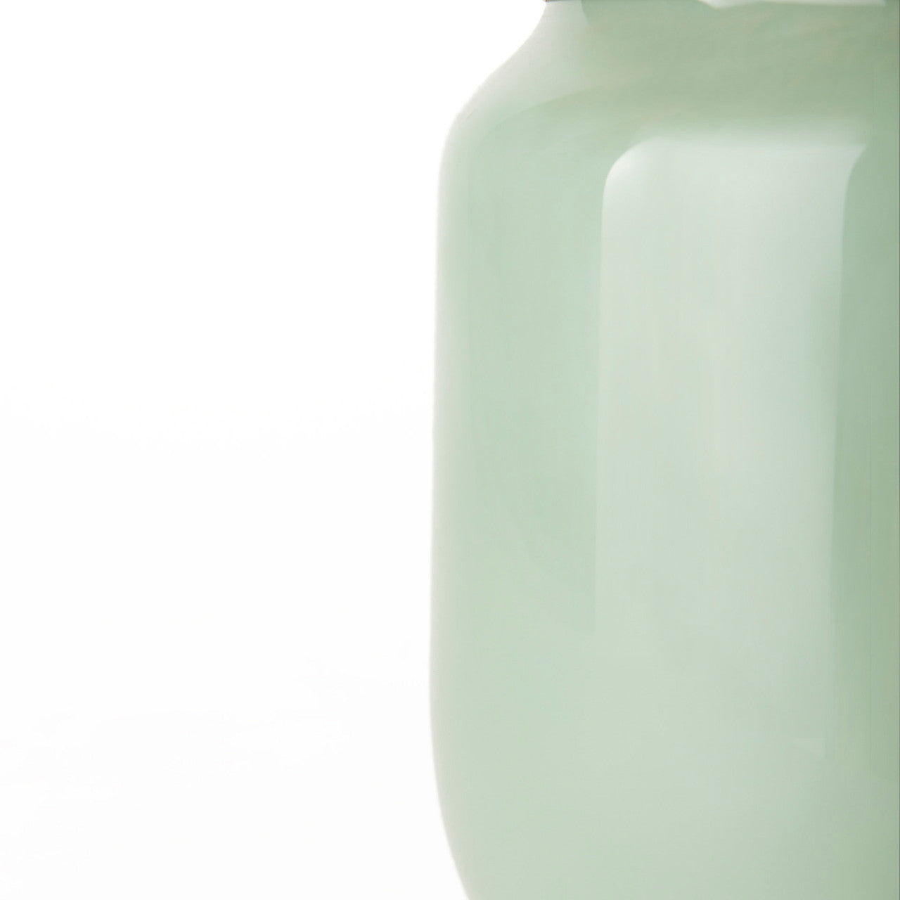 Minty Medium 8.7L x 8.7W x 12.4H Green Glass Vase W/Matte Gold Metal Neck Cuff