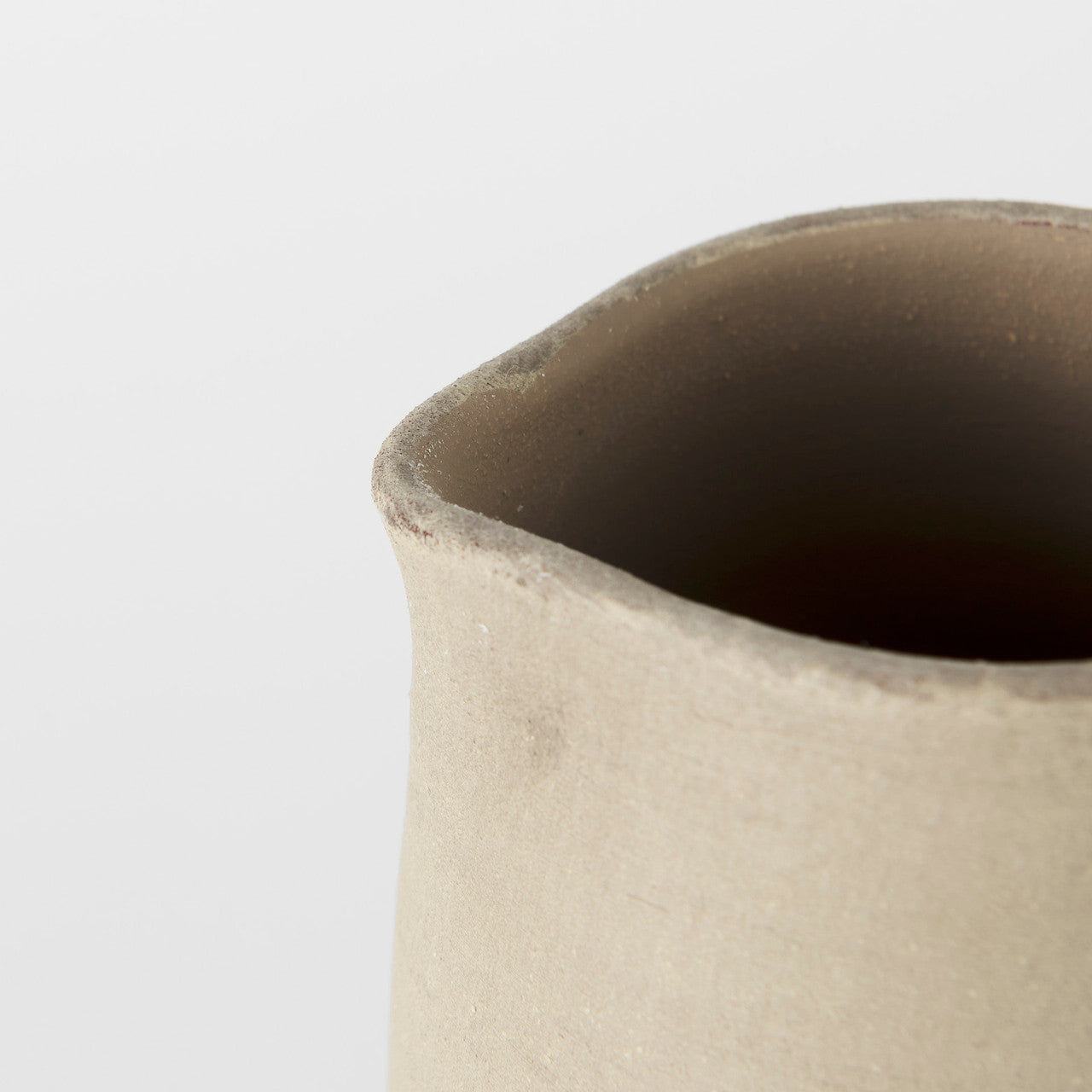Garand Small 13H Two-Toned White Natural Ceramic Jug