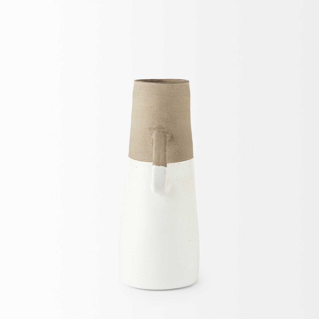 Garand Medium 15H Two-Toned White Natural Ceramic Jug