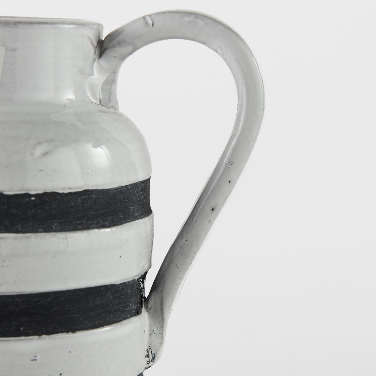 Harmon I Small White w/ Charcoal Stripes Ceramic Jug
