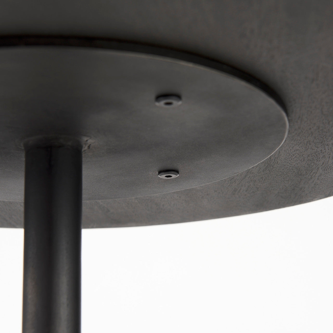 Maxwell 20" Round Dark Brown Wood w/ Black Metal Pedestal Side Table