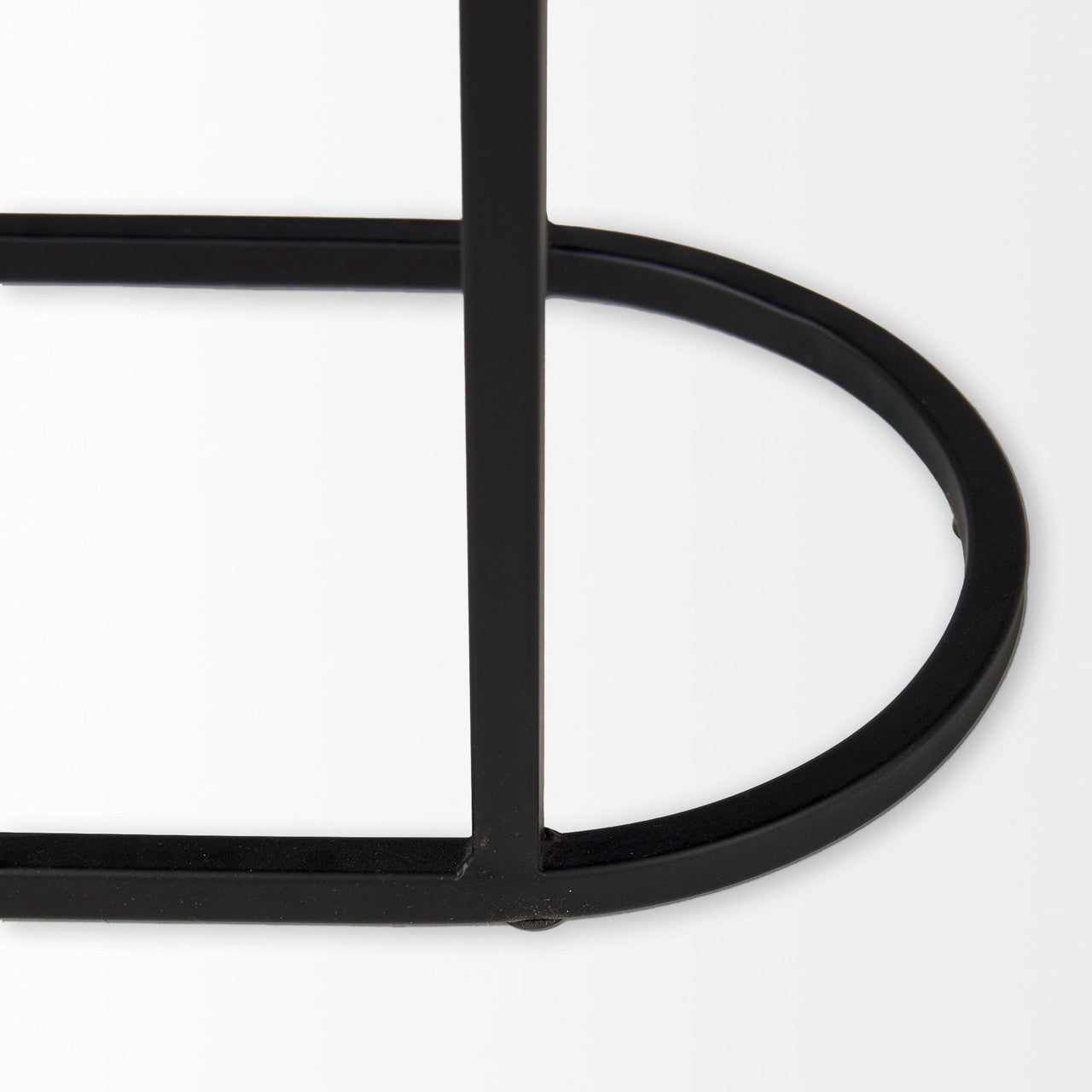 Celine 24.2 L x 12.6 W x 22.4 H Set of Two Black/Silver Metal and Glass Nesting Accent Tables