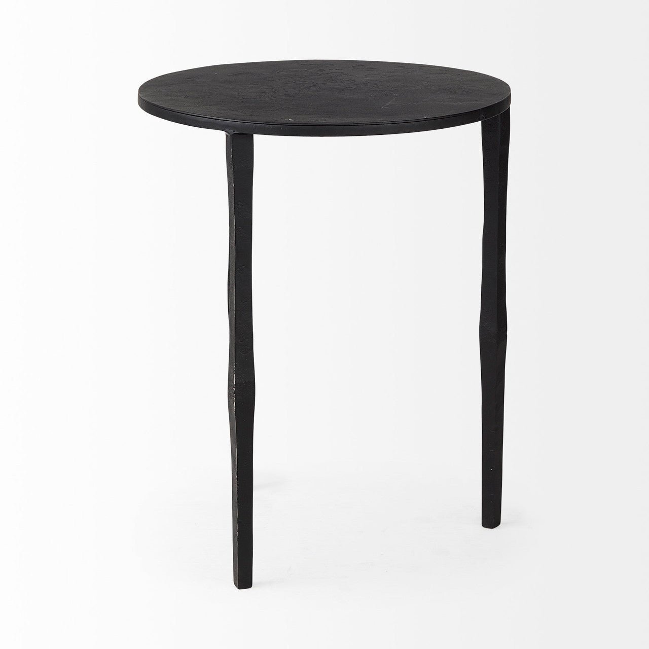Timothy 16.0L x 16.0W X 20.0H Ebony Black Iron Side Table