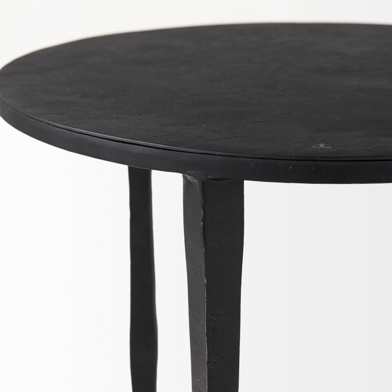 Timothy 16.0L x 16.0W X 20.0H Ebony Black Iron Side Table