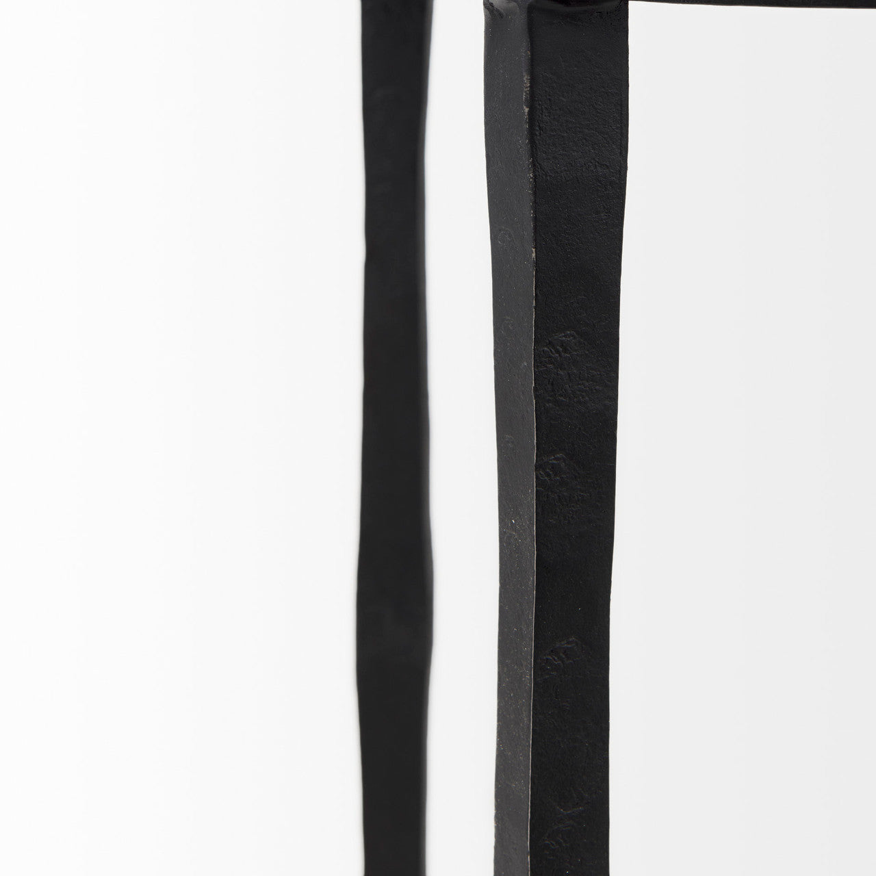 Timothy 16.0L x 16.0W X 20.0H Ebony Black Iron Side Table