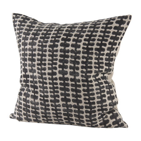 Miriam Beige and Black Fabric Patterned Decorative Pillow Cover