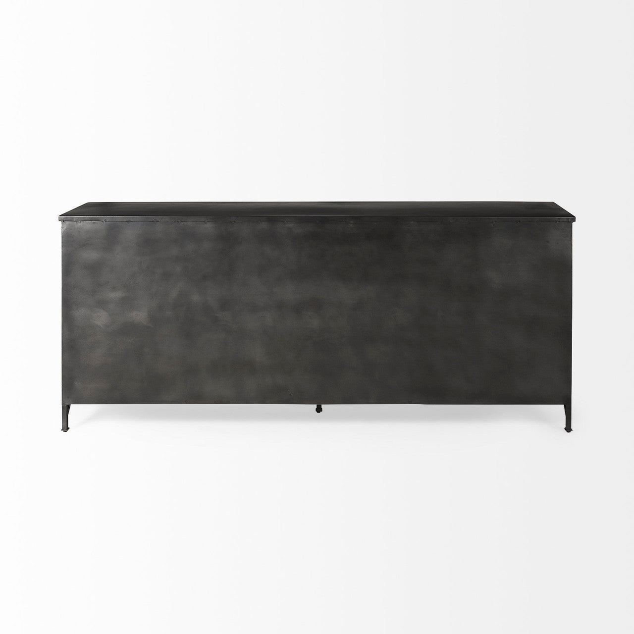 Poppy I 79x16 Black Metal With  Glass Door Sideboard