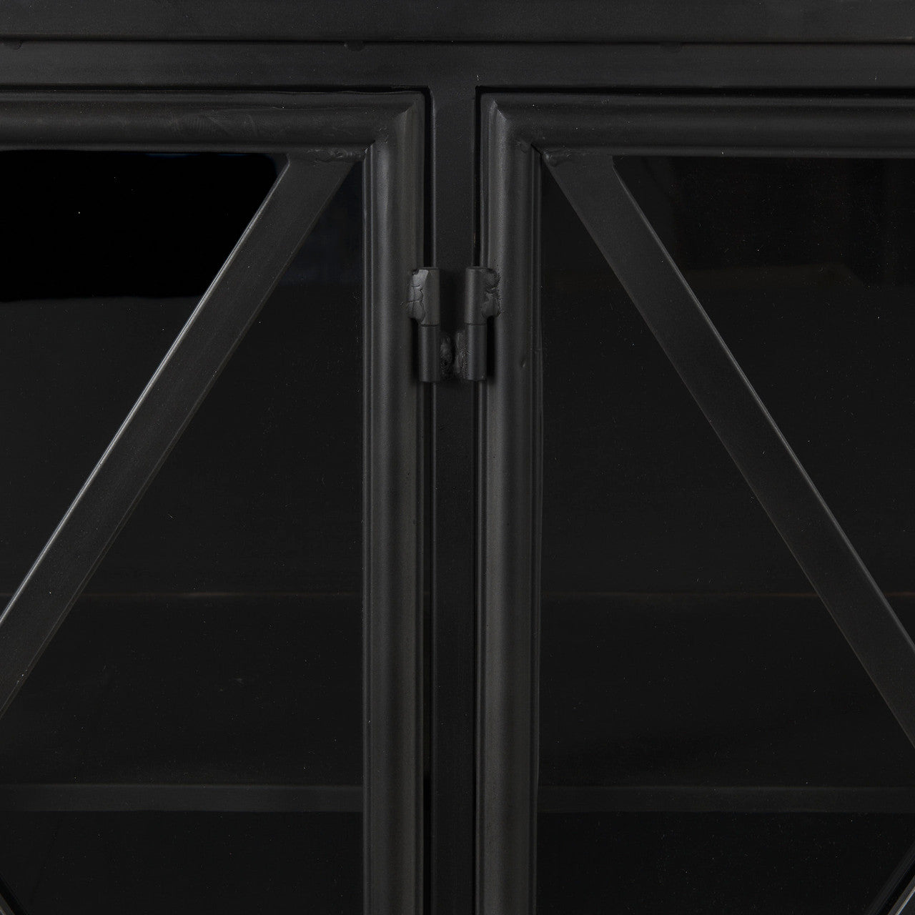 Poppy I 79x16 Black Metal With  Glass Door Sideboard