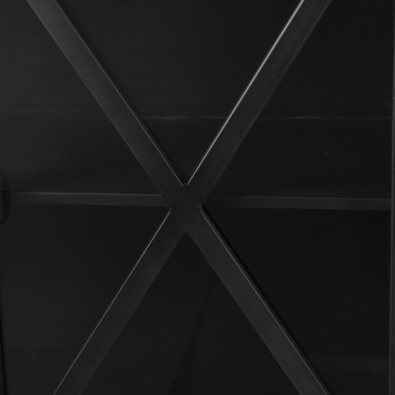 Poppy I 79x16 Black Metal With  Glass Door Sideboard